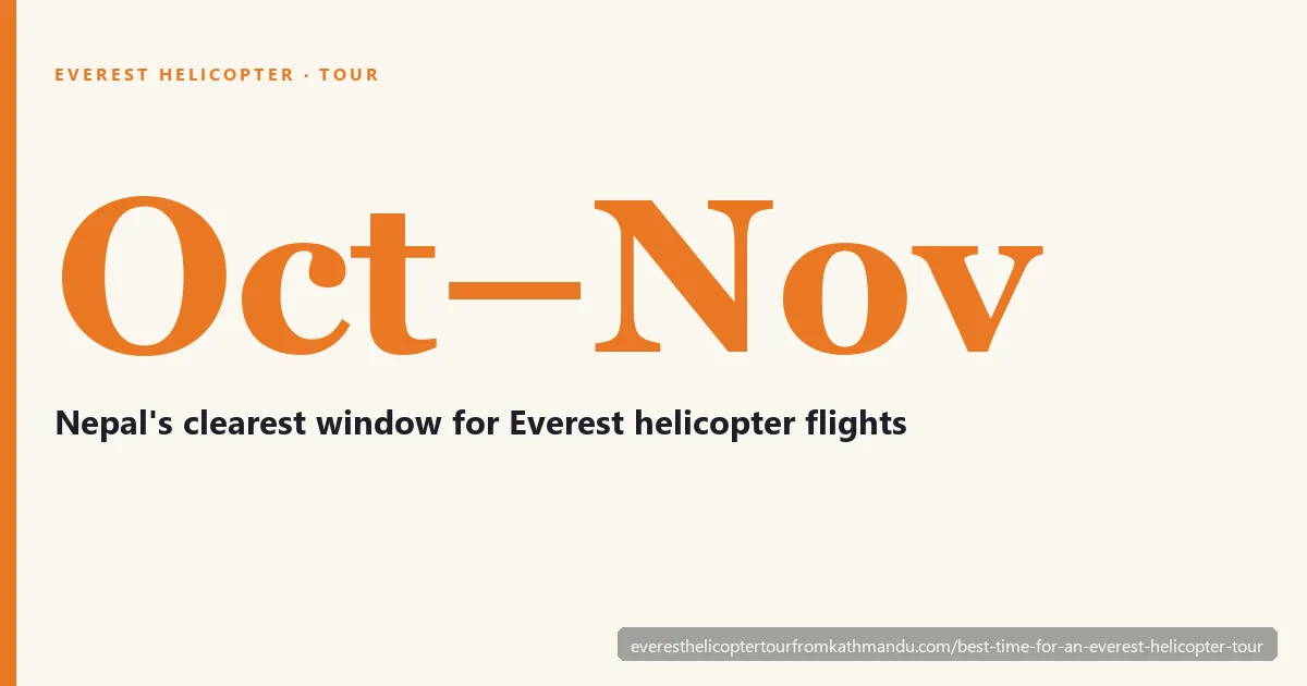 Oct–Nov: Nepal's clearest window for Everest helicopter flights